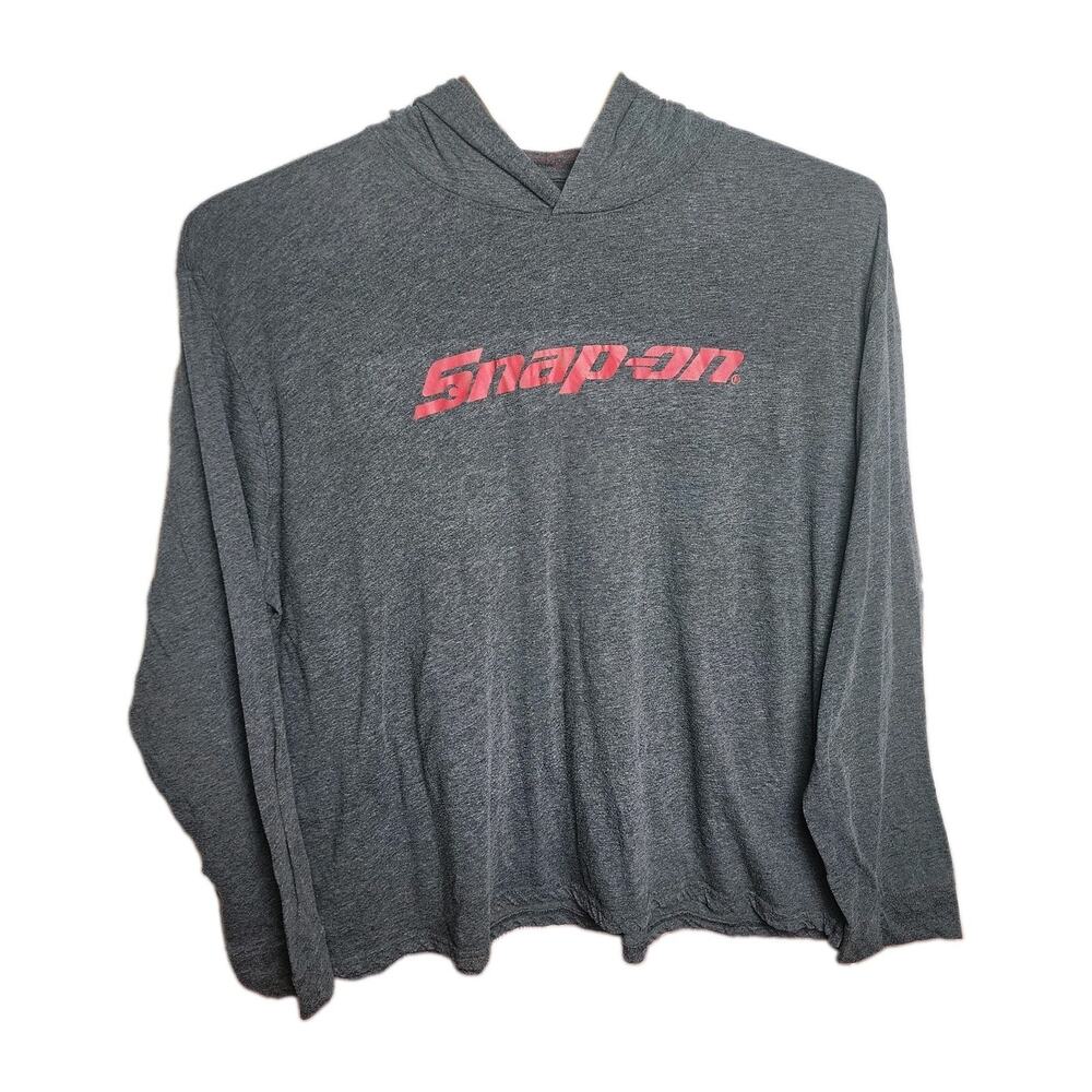 MEN'S Snap-on Long Sleeve Hooded Gray shirt 3XL XXXL